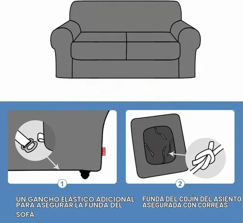 Vista 7 de CUCRAF Funda para sofá con cojines de 3 piezas, fundas deslizantes de terciopelo suave y grueso para sofá de la sala de estar, protector de muebles