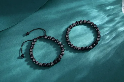 Vista 6 de XIANNVXI 2 pulseras hechas a mano para hombres, pulseras de ansiedad con piedras preciosas de hematita para mujeres, cristales curativos, pulseras