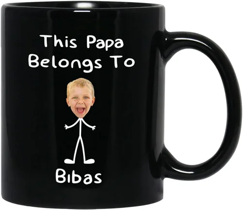 Vista 9 de Taza de café con marco de fotos para nietos con nombre personalizado, regalo para papá abuelo de nieto, nieta, abuelo I Love You, taza de té