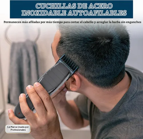 Vista 3 de Wahl Clipper 2 en 1 Afeitadora y cortadora de pelo de iones de litio, cable recargable, kit combinado de cortadora de pelo y afeitadora inalámbrica