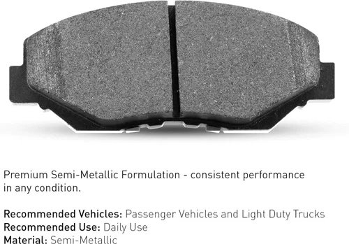 Vista 2 de R1 Concepts Pastillas de freno delanteras semimetálicas serie 2311-0691-00 Compatible con Nissan Pathfinder 1996-2004, INFINITI Q45 1997-2001