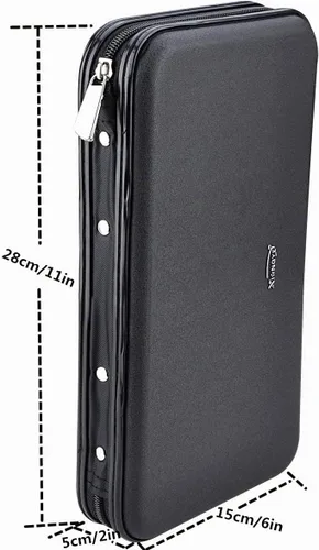 Vista 2 de Funda para CD, billetera resistente de capacidad para 72 personas, soporte para DVD para automóvil, carcasa rígida resistente, soporte para disco