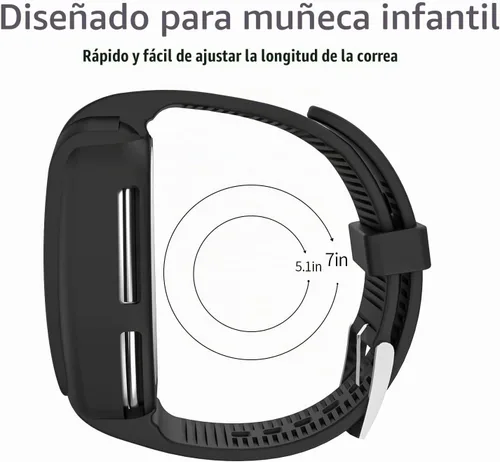 Vista 2 de Correa deportiva compatible con Little Tikes Tobi 1 2 Robot Smartwatch, correa de repuesto de silicona suave transpirable con funda protectora