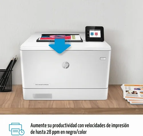 Vista 5 de Impresora HP Color LaserJet Pro M454dw (W1Y45A), Blanco