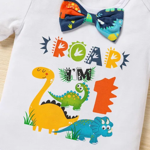 Vista 5 de Viworld Conjunto de ropa de manga corta con tirantes ajustables en Y para bebé, para el primer cumpleaños