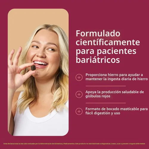 Vista 2 de Bariatric Advantage Mordedura masticable de hierro, frambuesa de chocolate
