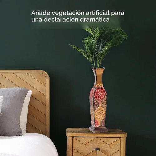 Vista 5 de Elements Harlequin - Jarrón decorativo de metal en relieve, decoración del hogar para flores secas y arreglos florales artificiales, sala de estar