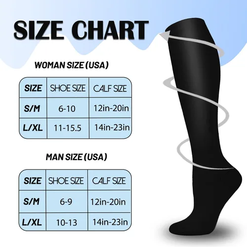 Vista 6 de CTHH 57 pares de calcetines de compresión para la circulación de mujeres y hombres, el mejor apoyo para correr, atletismo, enfermería, viajes