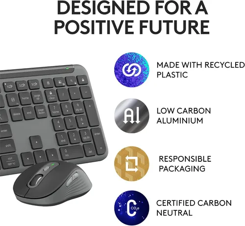 Vista 11 de Logitech Combo de teclado y mouse Signature Slim MK955 para empresas
