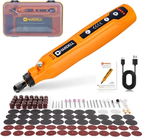 Vista 10 de HARDELL Kit de herramientas rotativas inalámbricas, kit de 5 velocidades