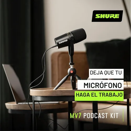Vista 5 de Shure Micrófono y soporte USB para podcast MV7