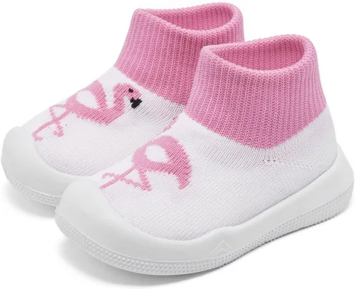 Vista 5 de Engtoy Baby Sock Shoes Baby Walking Shoes Infant Non-Slip Breathable Slippers with Soft Rubber Sole Baby Boys Girls Slip On Sneakers