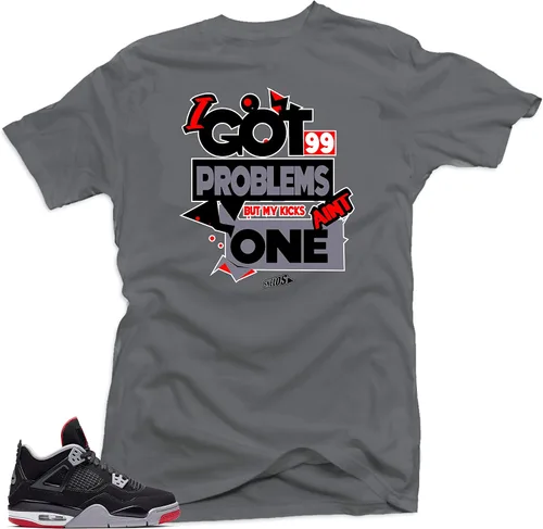 Vista 2 de SNELOS Camiseta para combinar con Jordan 4 Bred Match