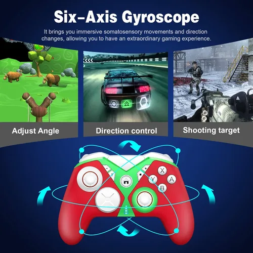 Vista 3 de FLIEEP Controlador inalámbrico, controlador Switch Pro para Switchjuegos de PCiOS y teléfono Android con macro, disparo de precisión, turbo