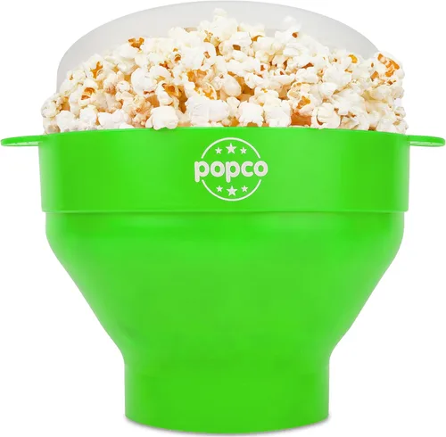 Vista 18 de POPCO Palomitas de maíz de silicona para microondas con asas, para hacer palomitas de maíz, para microondas, cuenco plegable, apto