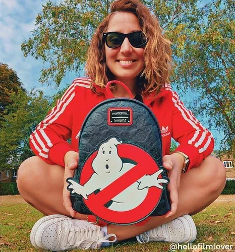 Vista 6 de Loungefly Mini mochila Ghostbusters Logo Glow, Negro