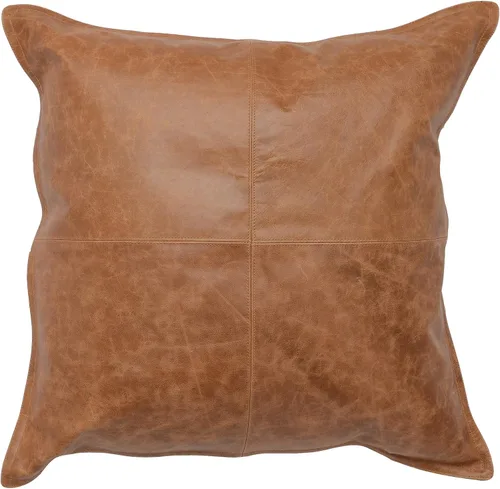 Vista 5 de Kosas Home Cheyenne - Almohada de piel 100% de 14 x 26 pulgadas, color marrón castaño