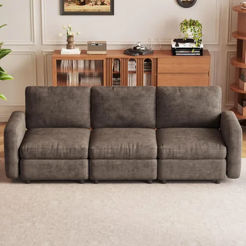 Vista 18 de Guyii Sofá Seccional de Terciopelo, Sofá Loveseat Moderno de Gran Tamaño con 2 Almohadas, Sofá Convertible de 81.88 pulgadas de Largo con Cojines