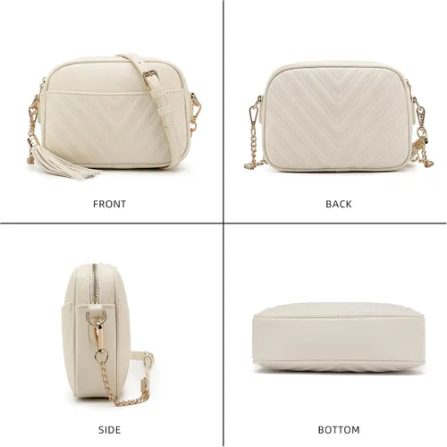 Vista 4 de lola mae Bolso bandolera acolchado, bolso de hombro de diseño moderno