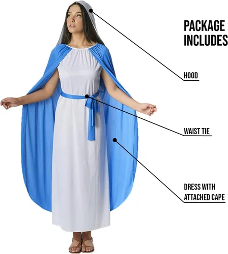 Vista 3 de Morph Costumes Virgin Mary Costume For Women Blue Biblical Costume For Women Christmas Costumes For Adults Nativity