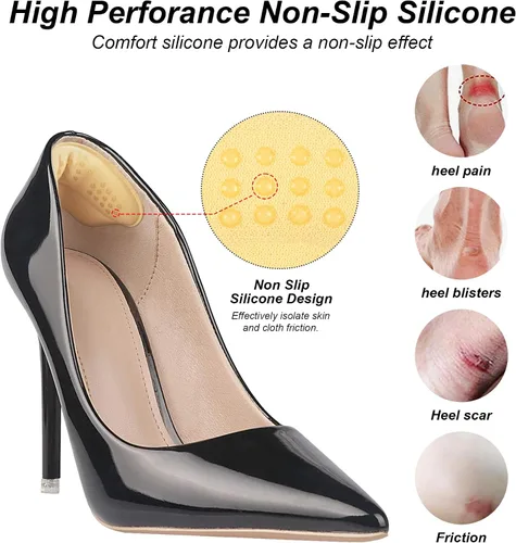 Vista 3 de Almohadillas de talón para zapatos que son demasiado grandes, inserciones de talón para mujeres, agarres de talón para zapatos de mujer, protectores