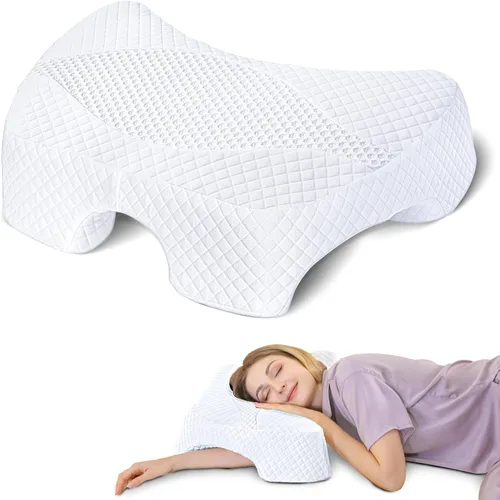 Vista 11 de Almohada para dormir lateral con orificios para los brazos, sistema de Negro