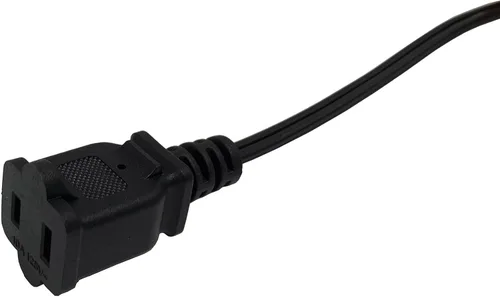 Vista 3 de Cable de extensión pequeño de 3 pies, corto de dos puntas, negro macho hembra 18 AWG cable de alimentación de CA polarizado para interiores, NEMA