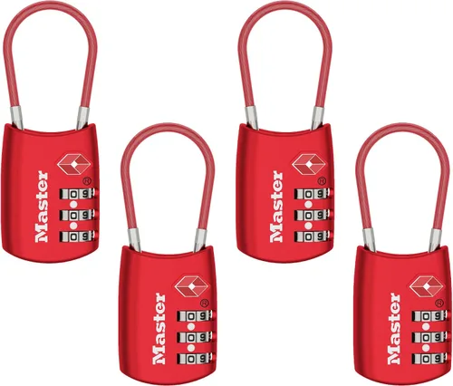 Vista 13 de Master Lock 4688D Candado para Equipaje con Combinación Personalizable Aprobado por TSA, 1 Unidad, Plateado Colores surtidos