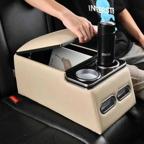Vista 8 de Coverado - Organizador de consola central para auto, consolas universales para asiento trasero, organizador y almacenamiento para asiento