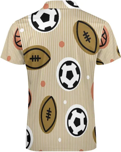 Vista 6 de Rugby Basketball and Football Mens Polo Shirt Casual Short Sleeve T Shirt Slim Fit Golf Polo Shirts