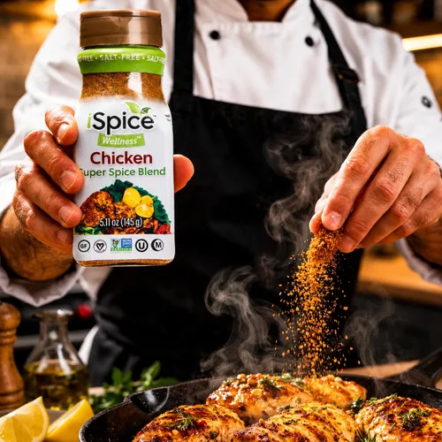 Vista 6 de iSpice - Sin sal Sin azúcar Mezcla de especias súper saludable 100% libre de grasa pura para pollo Todo natural Listo para usar tal cual