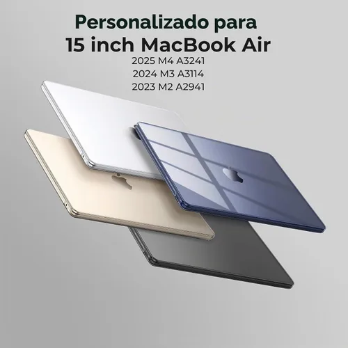 Vista 9 de EooCoo - Funda para MacBook Air de 15 pulgadas M5 M4 M3 M2 2026-2023, transparente Ligero, resistente, fácil de poner, contra arañazos y golpes