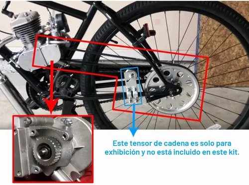 Vista 2 de UAUS - Conjunto de piñón de transmisión por correa para bicicleta motorizada de 49 cc, 60 cc, 66 cc, 80 cc, 2 tiempos, motor de gas