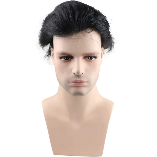Vista 17 de Voloria Swiss Full Lace Toupee Europeo Real Cabello Humano Reemplazo para Hombres Hairpiece #18 Rubio Ceniza Marrón
