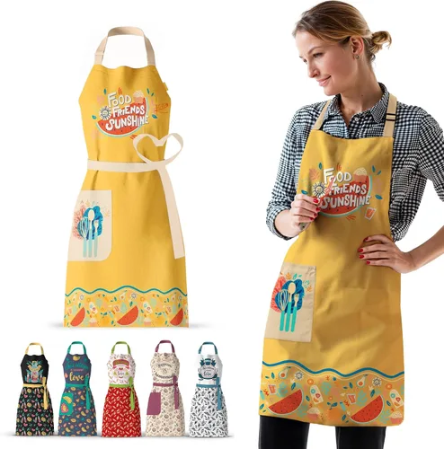 Vista 13 de Waterproof Apron for Adults – Adjustable Fit with Deep Pockets, Stylish Cooking & Baking Apron for Women & Men