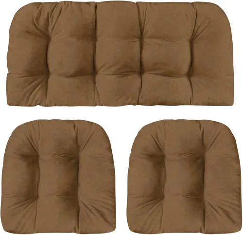 Vista 51 de RSH DECOR: Sunbrella - Juego de 3 cojines de mimbre copetudos 41 x 19 pulgadas y 19 x 19 pulgadas Fabricado con tela de rendimiento Sunbrella