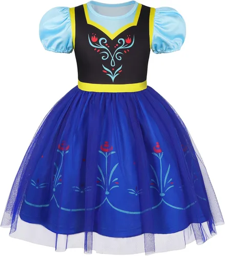 Vista 11 de Vestido de princesa para niñas, vestido de tul, disfraz de princesa, trajes Rosa