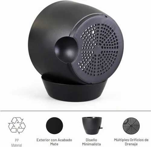 Vista 3 de Meowell Macetas grandes de 12 pulgadas con riego automático para plantas de interior y exterior, macetas para flores con orificios de drenaje