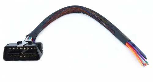 Vista 2 de OBD2 J1962 macho a extremo abierto 16pin cable de coleta de 1 pie/11.8 in (cable macho)