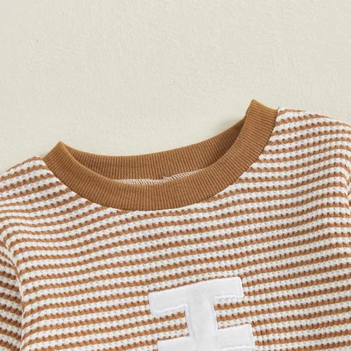 Vista 110 de MERSARIPHY Sudadera de fútbol para bebé, traje de manga larga con letras divertidas, ropa de otoño e invierno