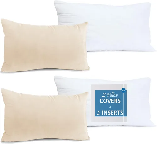 Vista 57 de Nestl Juego de 2 rellenos de almohada con terciopelo suave y sólido, juego de fundas de almohada cuadradas decorativas para sofá, automóvil Azul