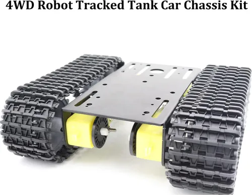 Vista 5 de SmaringWing Kit de chasis de tanque robótico inteligente de metal a control remoto con 4 motores DC TT para Arduino UNO R3/Raspberry Pie/STEAM