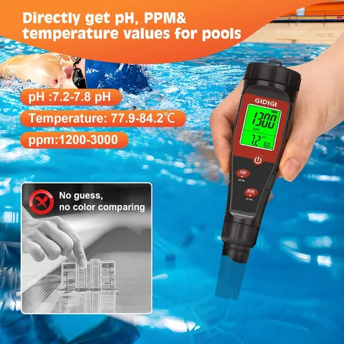 Vista 5 de Probador de pH Digital para Agua, Medidor de pH para Agua Hidropónica, Probador de TDS EC PPM para Nutrientes de Plantas, Medidor 4-en-1