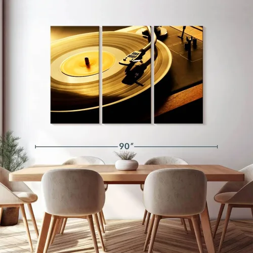 Vista 100 de Elephant Stock BW - Reproductor de discos de vinilo para pared, lienzo horizontal, decoración de pared de sala de estar de 3 piezas, impresión