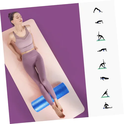 Vista 6 de Healifty Rodillo masajeador muscular, columna de yoga, espuma de alta densidad, rodillo de relajación para alivio muscular, masajeador corporal azul