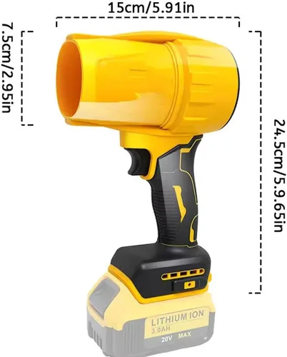 Vista 7 de Soplador de hojas sin escobillas para batería DEWALT de 20 V, soplador de aire de mano inalámbrico de alta velocidad de 990000 RPM, diseño