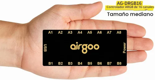 Vista 3 de Airgoo 16-Port Magnetic-Mount USB ARGB Controller Support SignalRGB OpenRGB