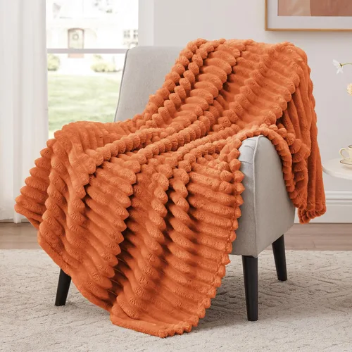 Vista 23 de EXQ Home Manta suave y suave de forro polar, acogedora y ligera para sofá o cama, manta de franela cálida y mullida para todas las estaciones