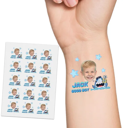 Vista 11 de YESCUSTOM Tatuajes temporales personalizados con foto, tatuaje facial personalizado con logotipo para adultos, parejas, mujeres, hombres, tatuajes