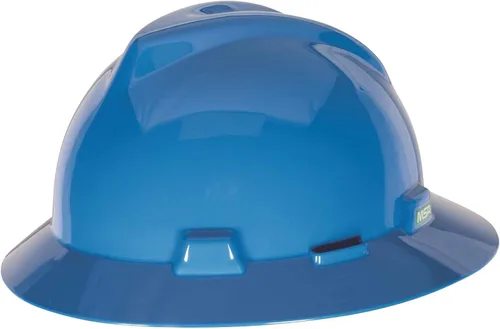 Vista 2 de MSA V-Gard Casco de Ala Completa con Suspensión - Carcasa de Polietileno, Protección Superior contra Impactos y Correas de Corona Autoajustables